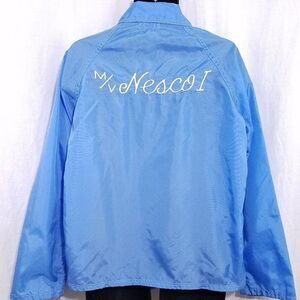 M/V Nesco I Ship Windbreaker Jacket Vintage 80s Made In USA Blue Mens Size Large